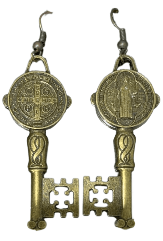 Religious Key Steampunk Earrings