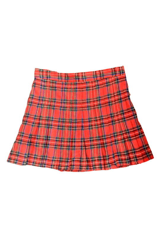 Red Tartan Plaid Flannelette School Skirt