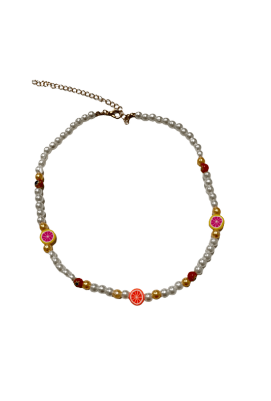 Orange & Grapefruit Pearl Necklace