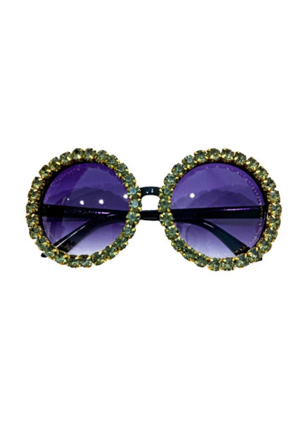 Fashion Sage Rhinestone Round Glasses