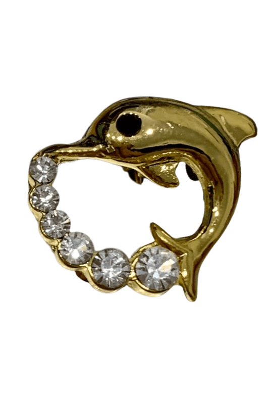 Dolphin Gold Brooch