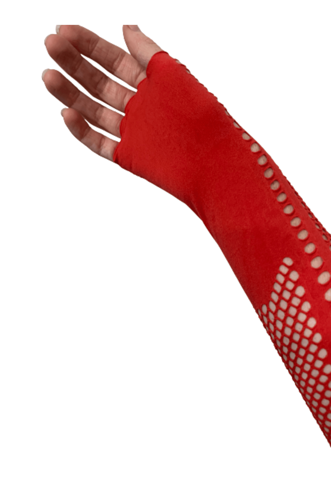 Red Arm-length Fishnet Gloves