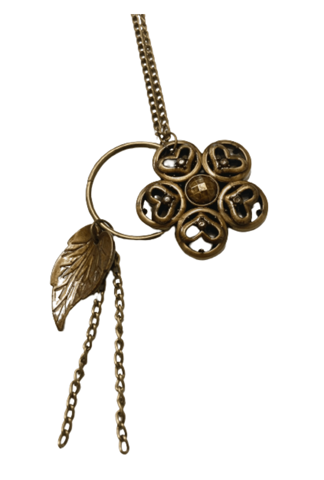 Bronze Flower Steampunk Necklace