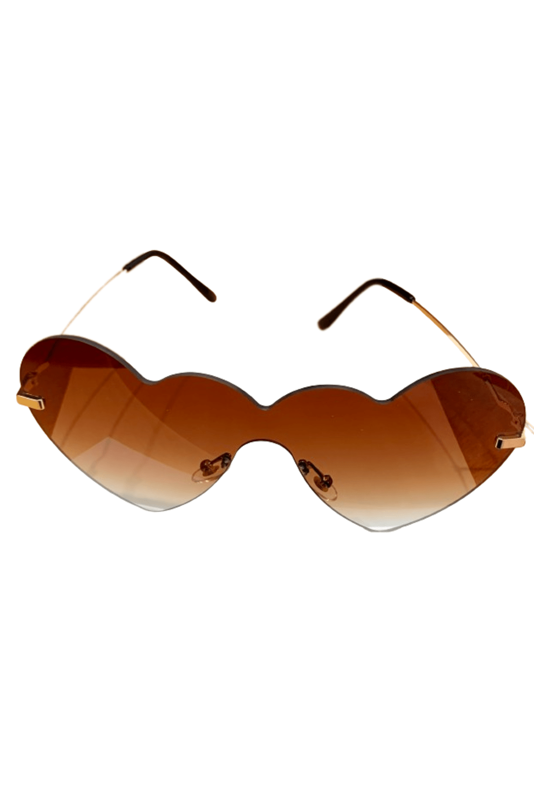 Coffee Gradient Frameless Heart Glasses