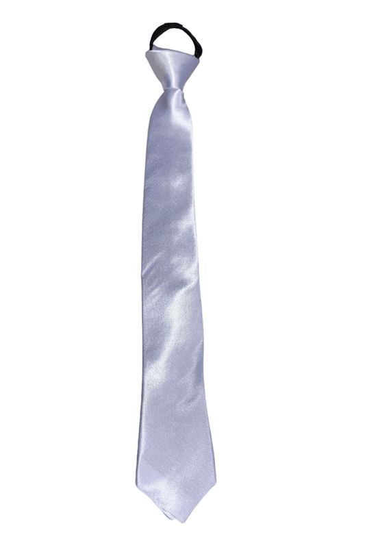 White Satin Tie with Zip