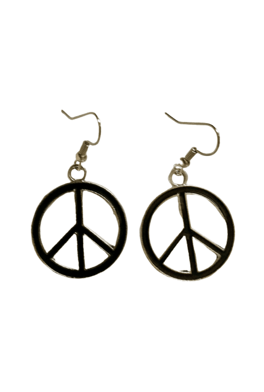 Black and Silver Peace Earrings