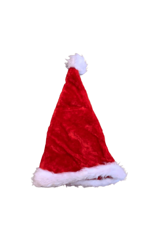 Plush Christmas Hat with Fluffy Pom-Pom
