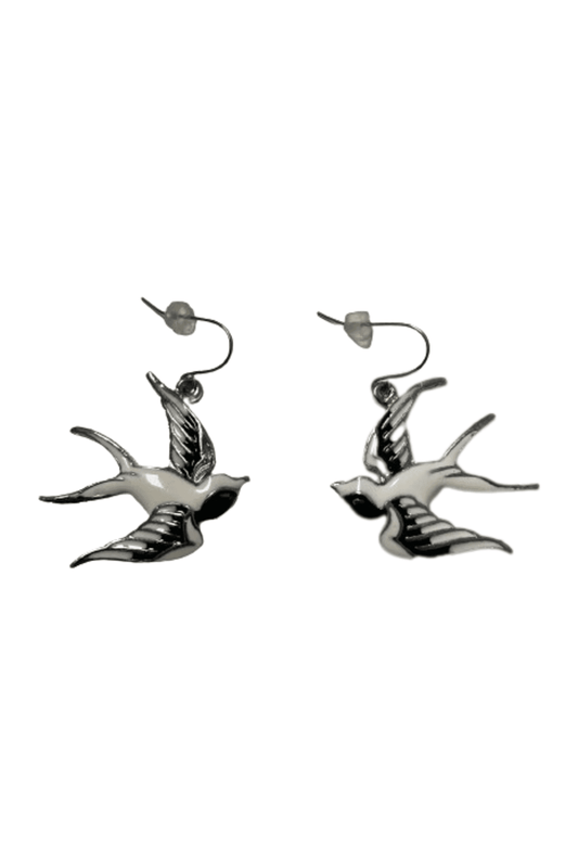 White Swallow Earrings