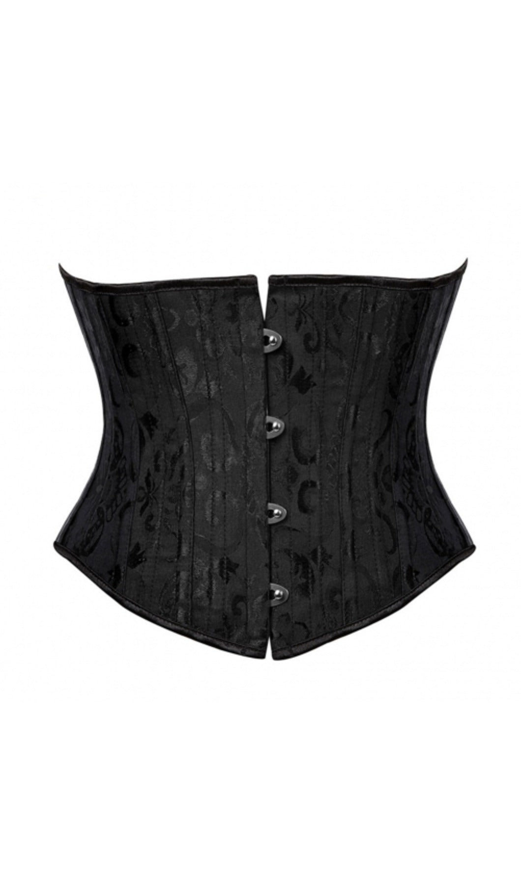 Short Steel Boned Black Jacquard Underbust