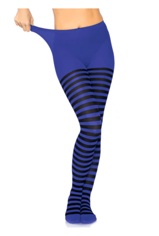 Black and Blue Striped Tights