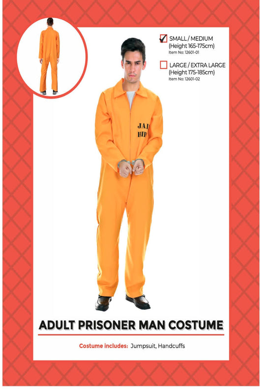 Mens Prisoner Costume Orange
