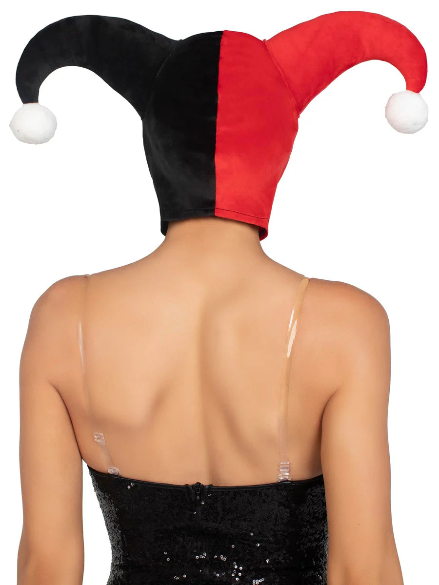 Harley Quinn Red & Black Jester Hood