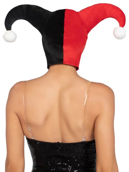 Harley Quinn Red & Black Jester Hood