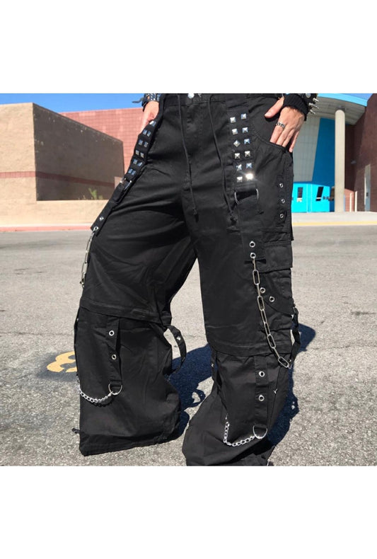 Black Gothic Wide Studded Pants