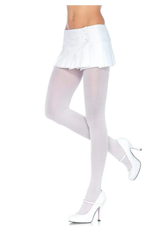 Plus White Nylon Tights