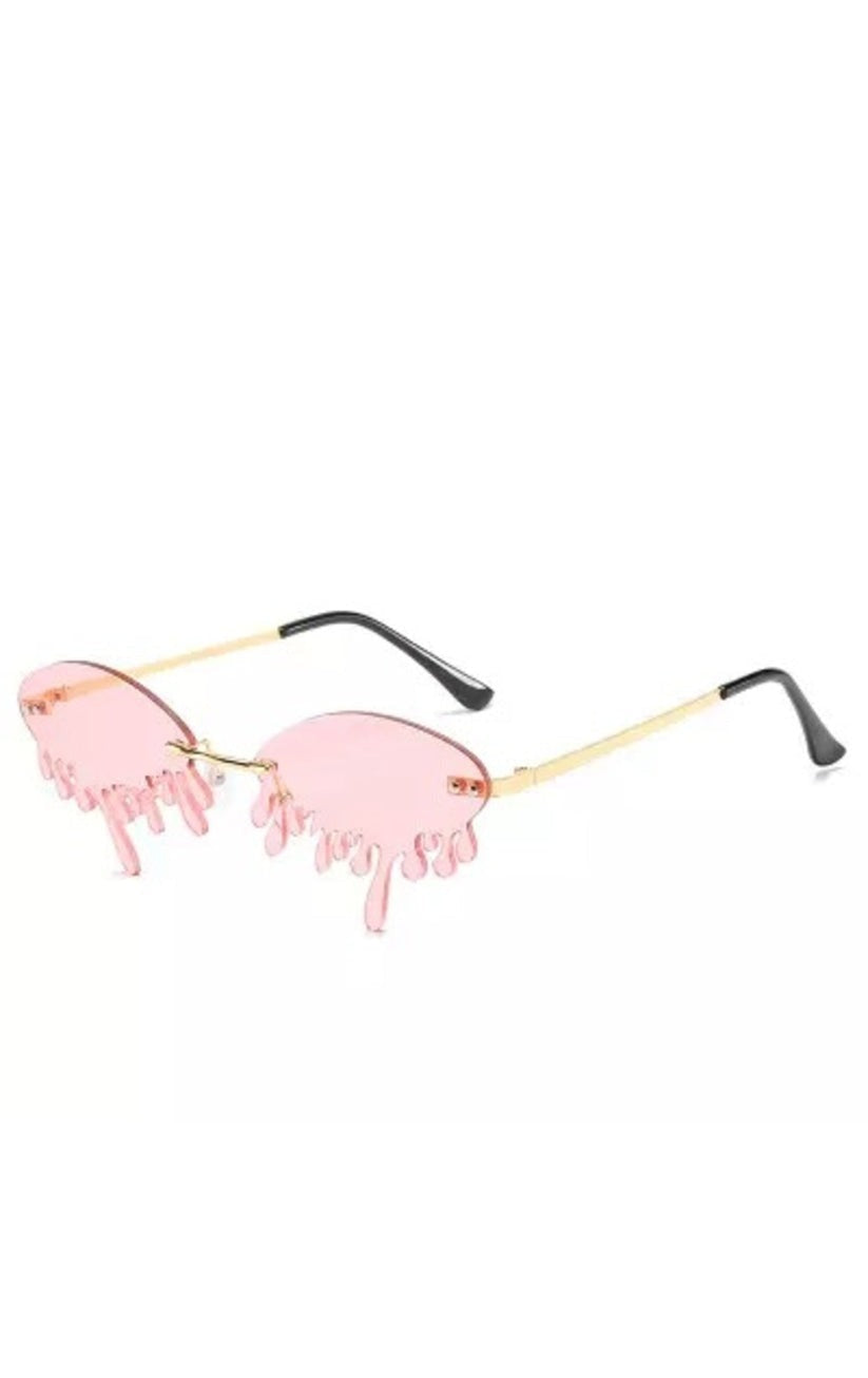 Fashion Light Pink Drip Sunglasses