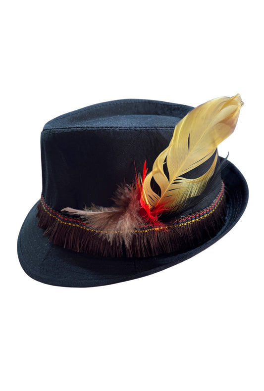 Men's Oktoberfest Hat With Brown Fringe And Feather's
