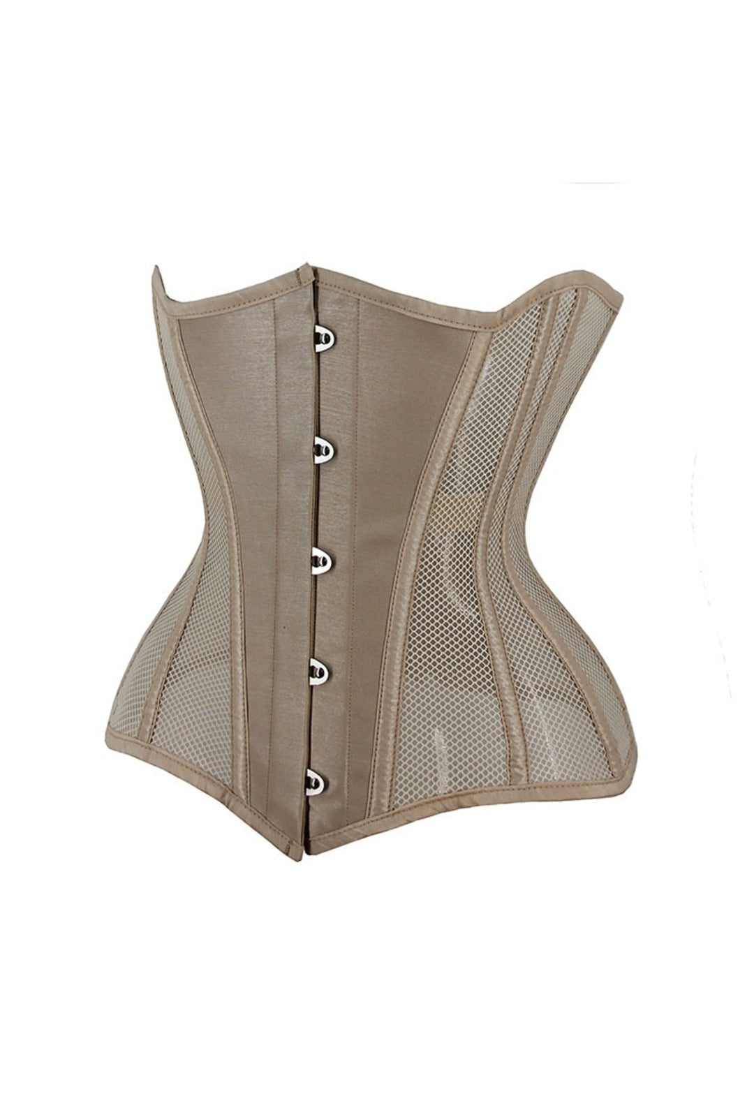 Nude Steel Boned Mesh Panel Underbust Corset