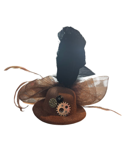 Micro Mini Brown Steampunk Hat