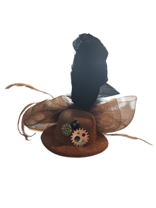 Micro Mini Brown Steampunk Hat