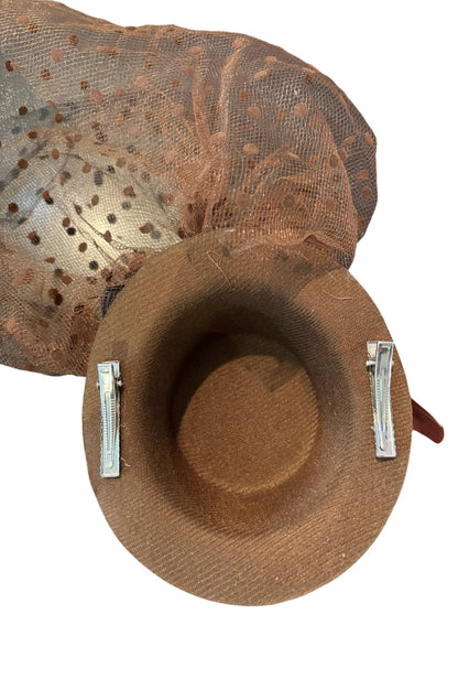 Brown Mini Steampunk Hat With Locket