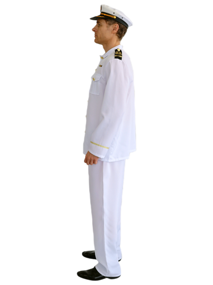 Men's White Navy Captain Costume
