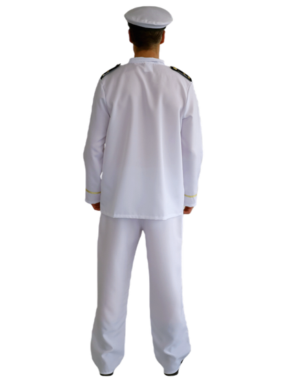 Men's White Navy Captain Costume