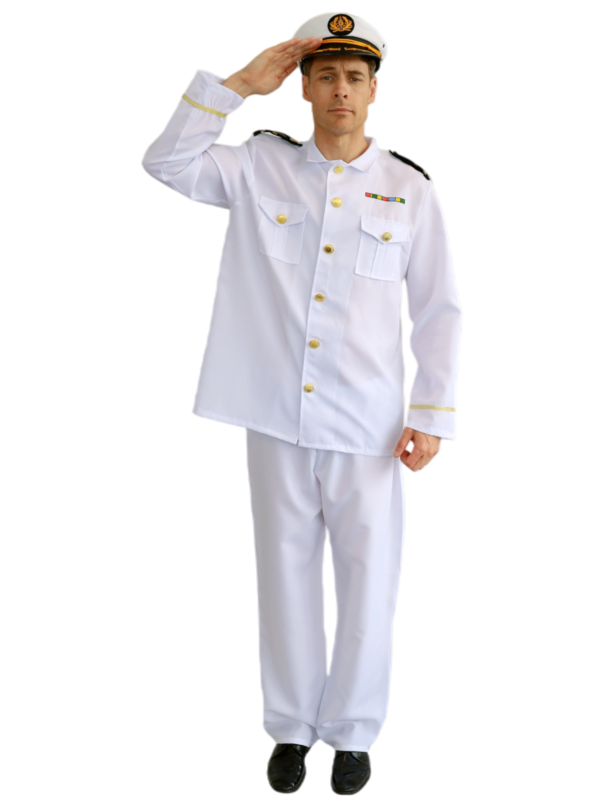 Men's White Navy Captain Costume