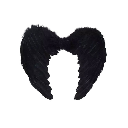 Black Upside Down Angel Wings 55x38cm
