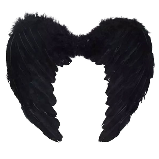 Black Upside Down Angel Wings 80x60cm