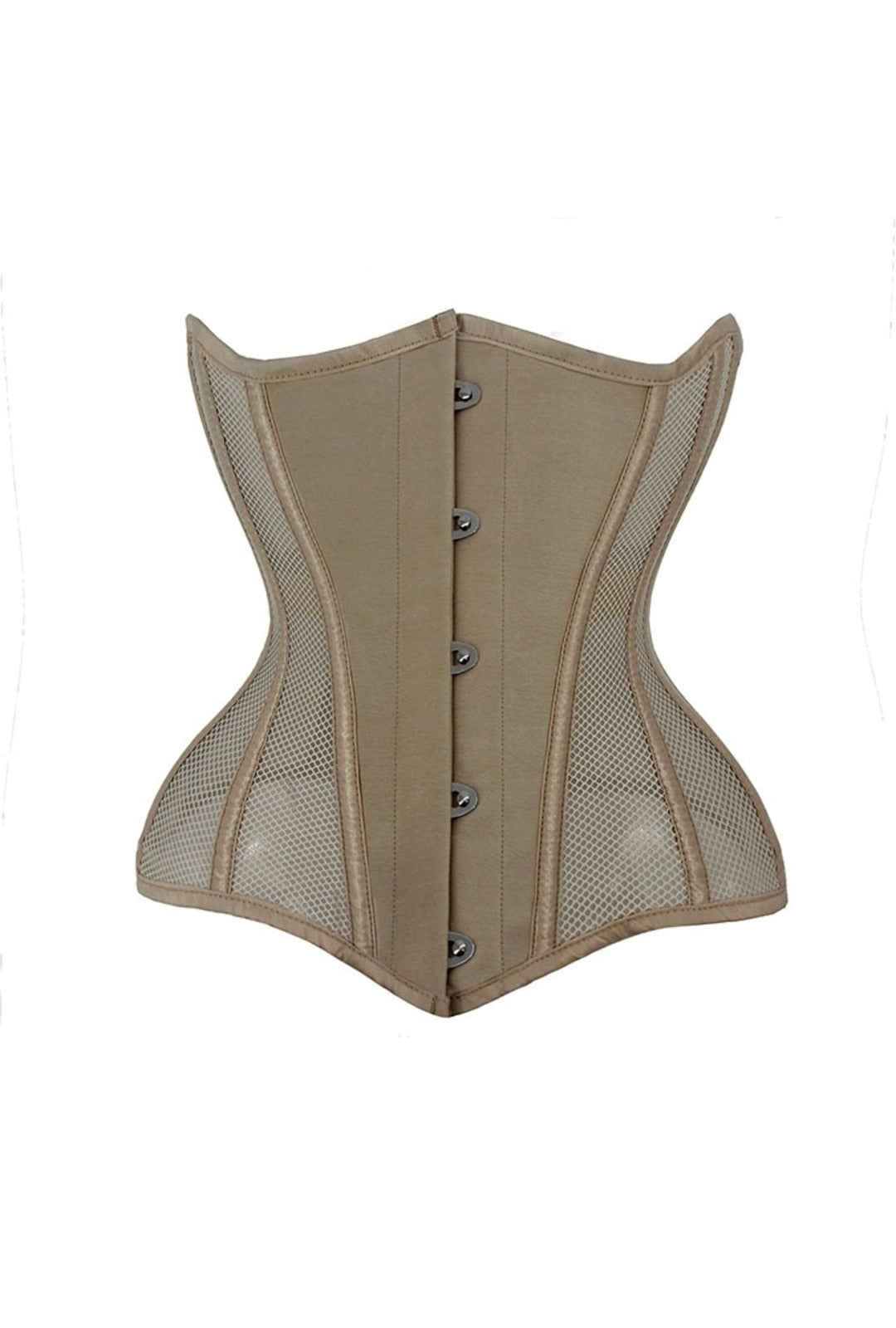 Nude Steel Boned Mesh Panel Underbust Corset