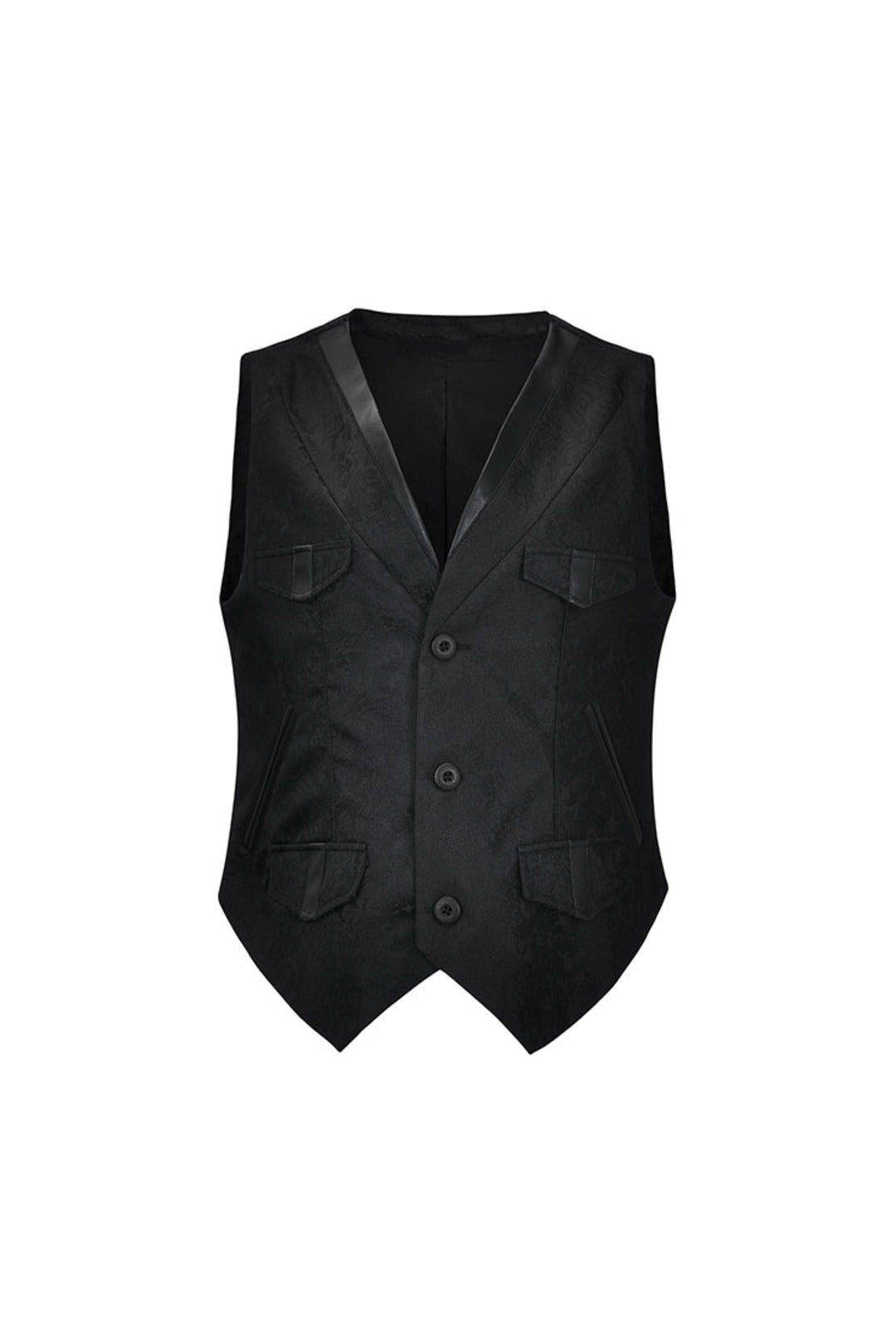 Men's Black Jacquard Victorian Waistcoat