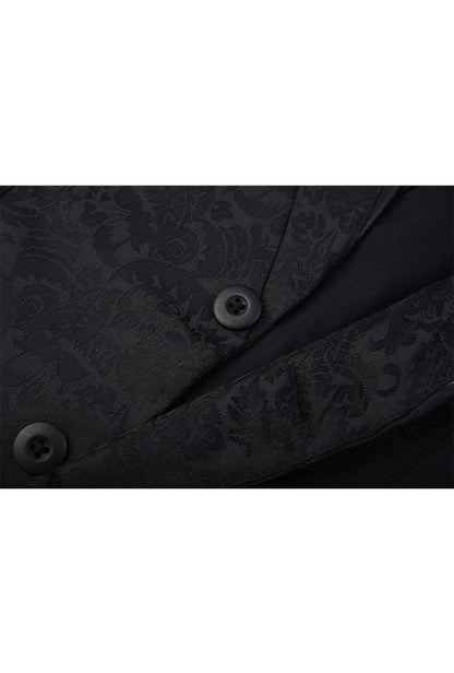 Men's Black Jacquard Victorian Waistcoat