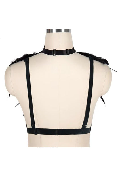 Black Feather Strap Harness