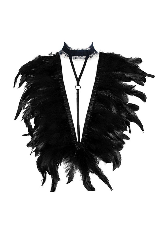 Black Feather Strap Harness