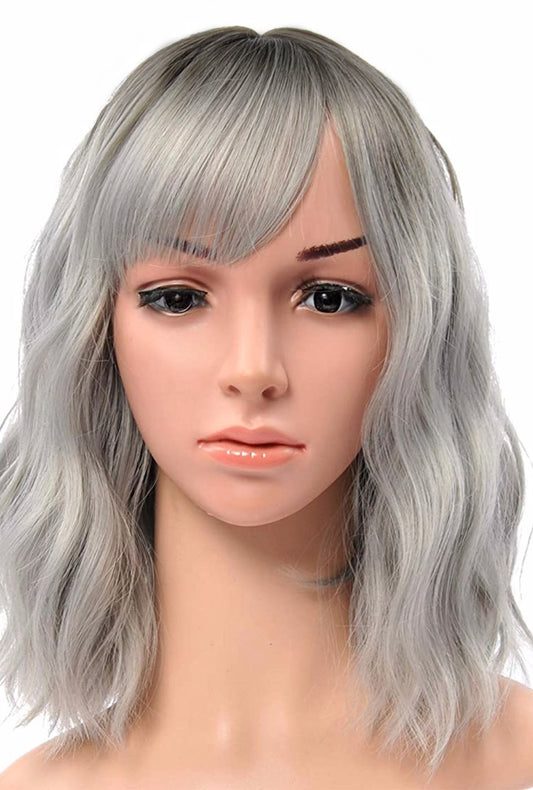 Deluxe Shoulder Length Loose Wave Ombre Dark to Grey Wig