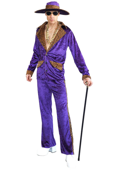 80's Pimp Suit Purple with Leopard Print