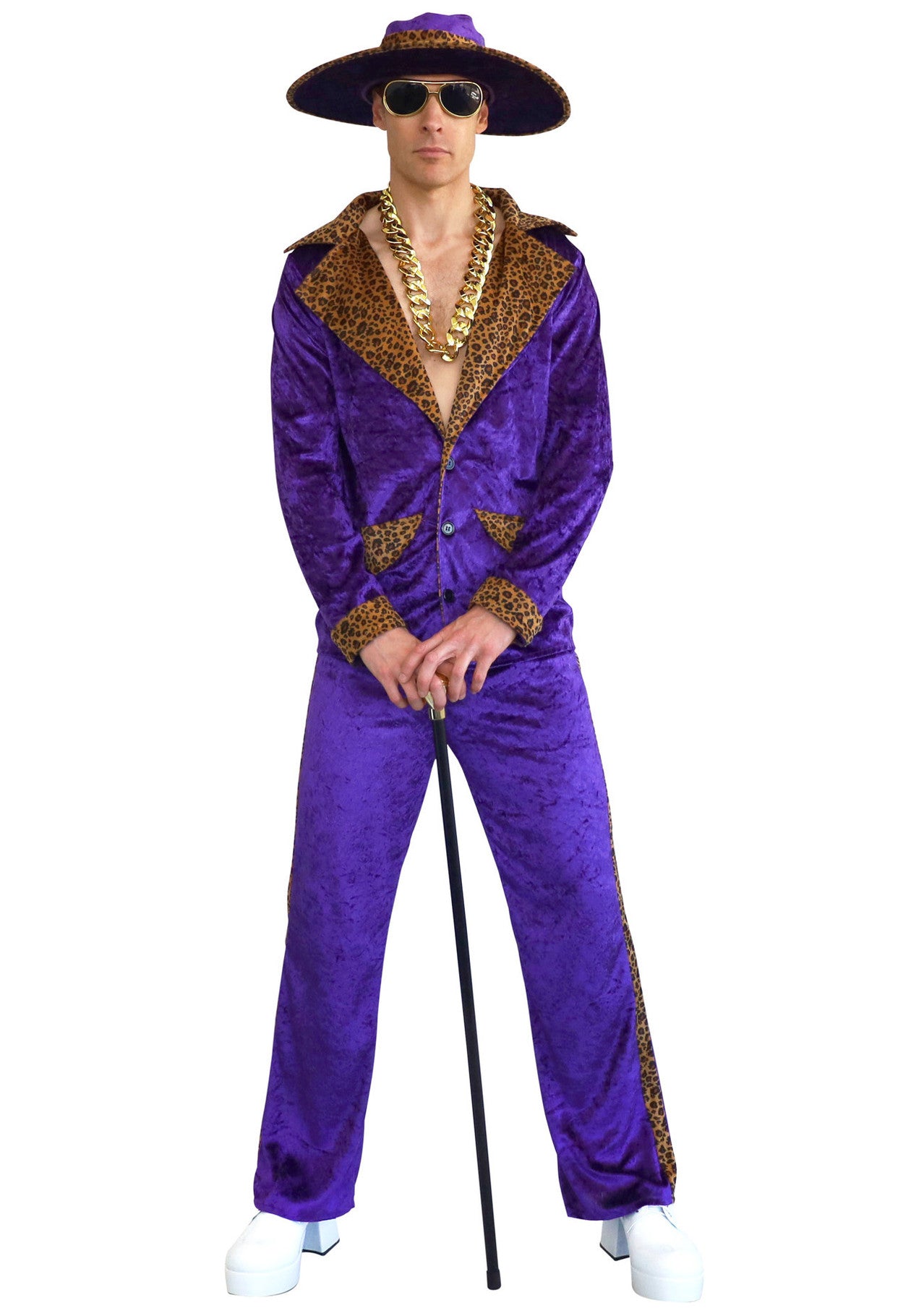 80's Pimp Suit Purple with Leopard Print