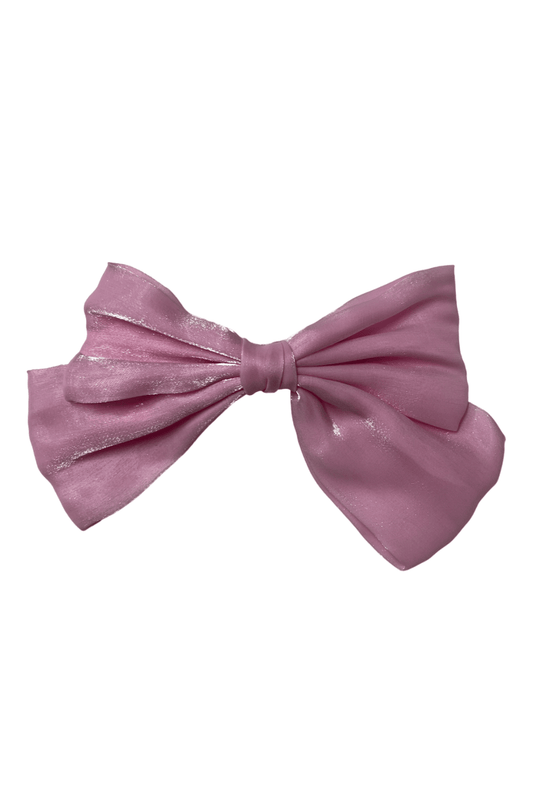 Large Pink Satin Coquette Bow