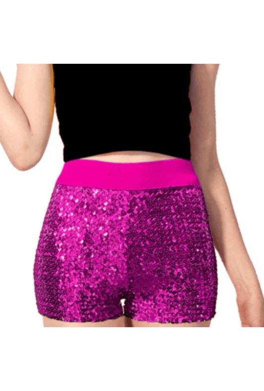 High Waisted Pink Sequin Shorts