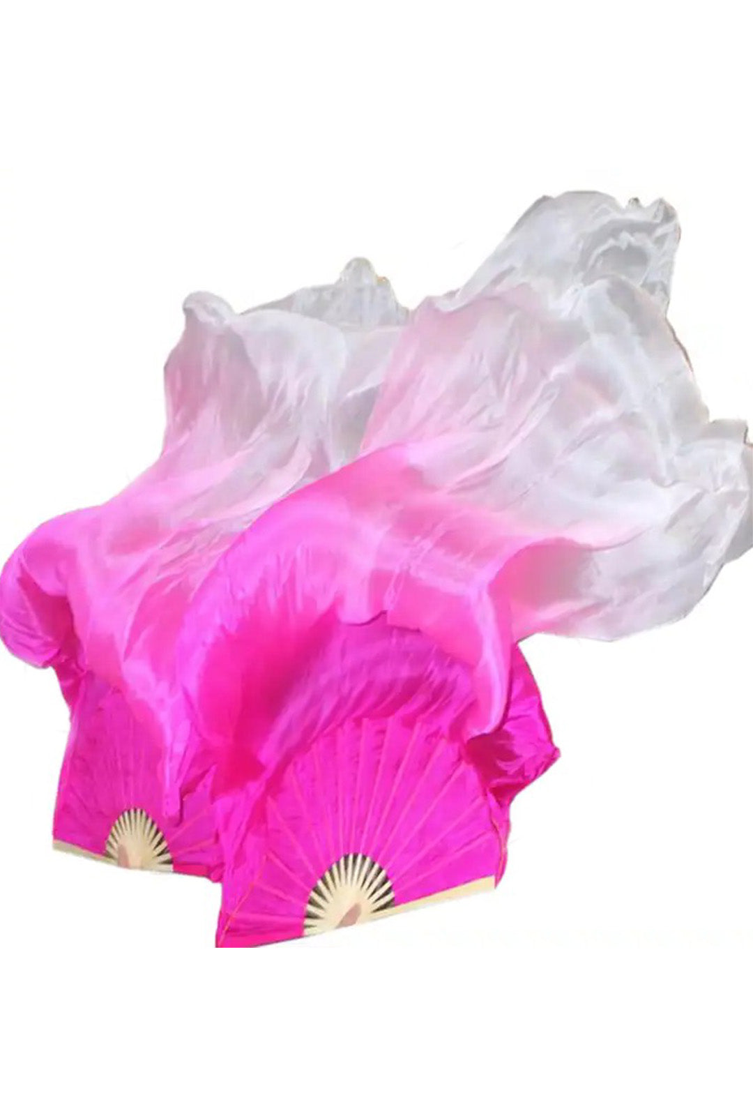Gradient Pink and White Fan Veils