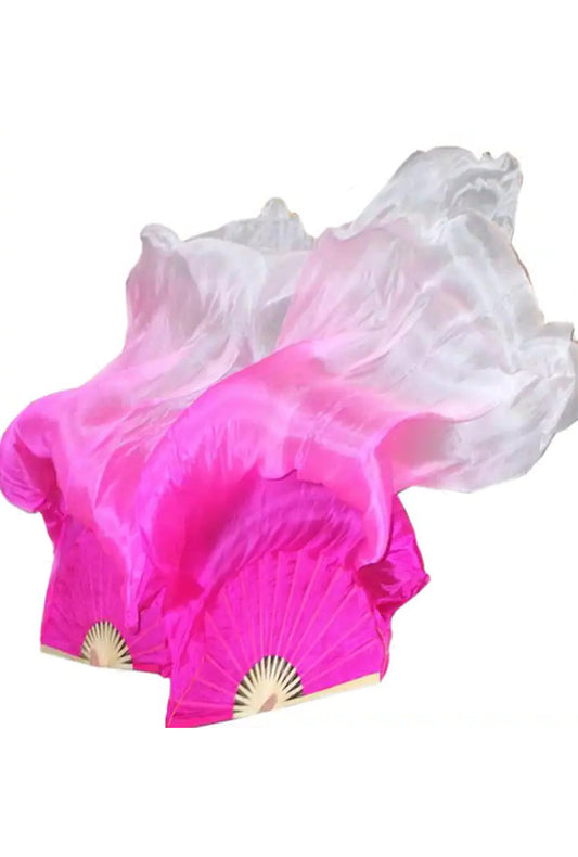 Gradient Pink and White Fan Veils