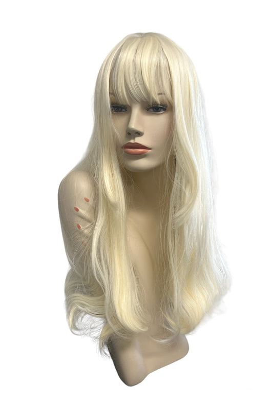Deluxe Blonde Straight Wig with Bangs