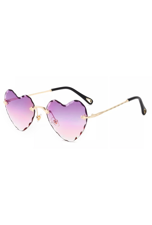 Gradient Lilac Purple to Pink Heart Glasses