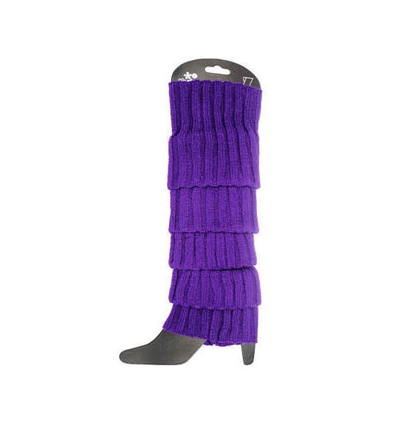 Purple Chunky Knit Leg Warmers