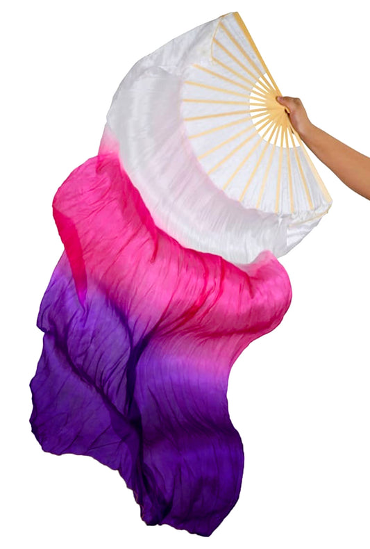 Gradient Purple Pink and White Fan Veils