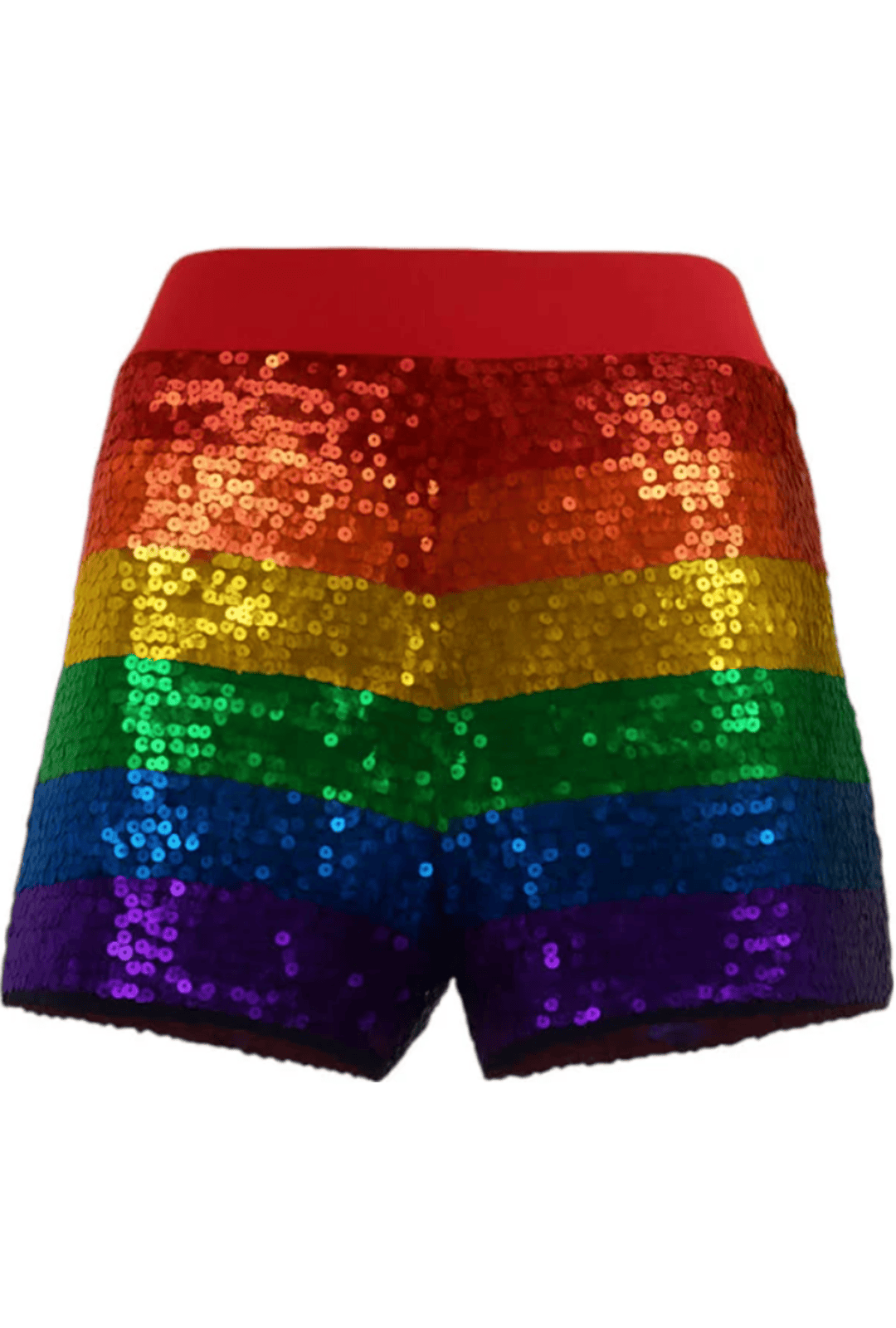 High Waisted Rainbow Sequin Shorts
