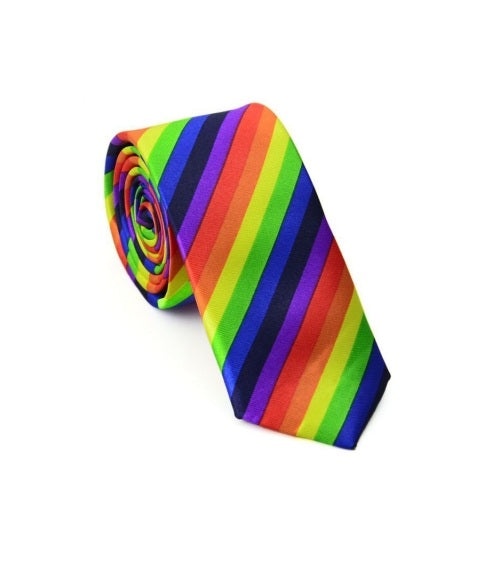 Rainbow Striped Neck Tie