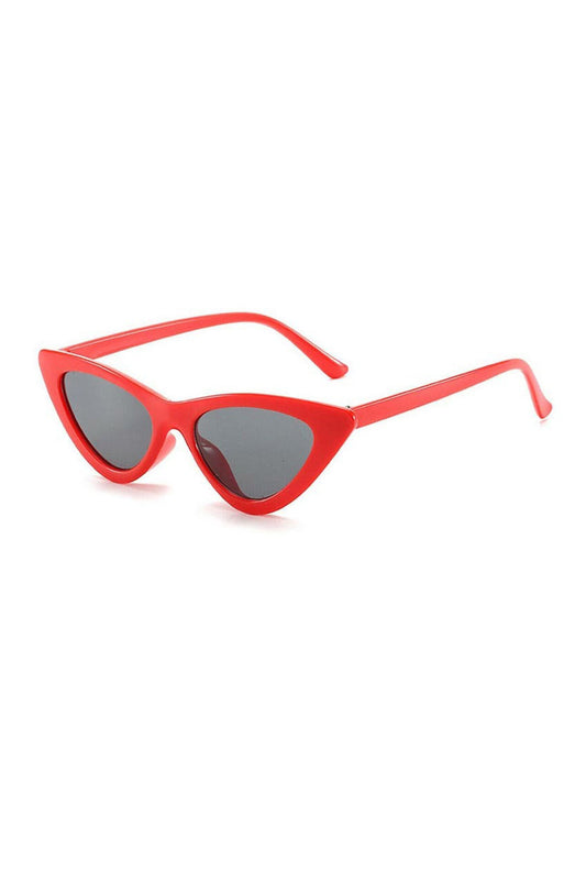 Red Cat Eye Glasses with Reflective Silver Lenses