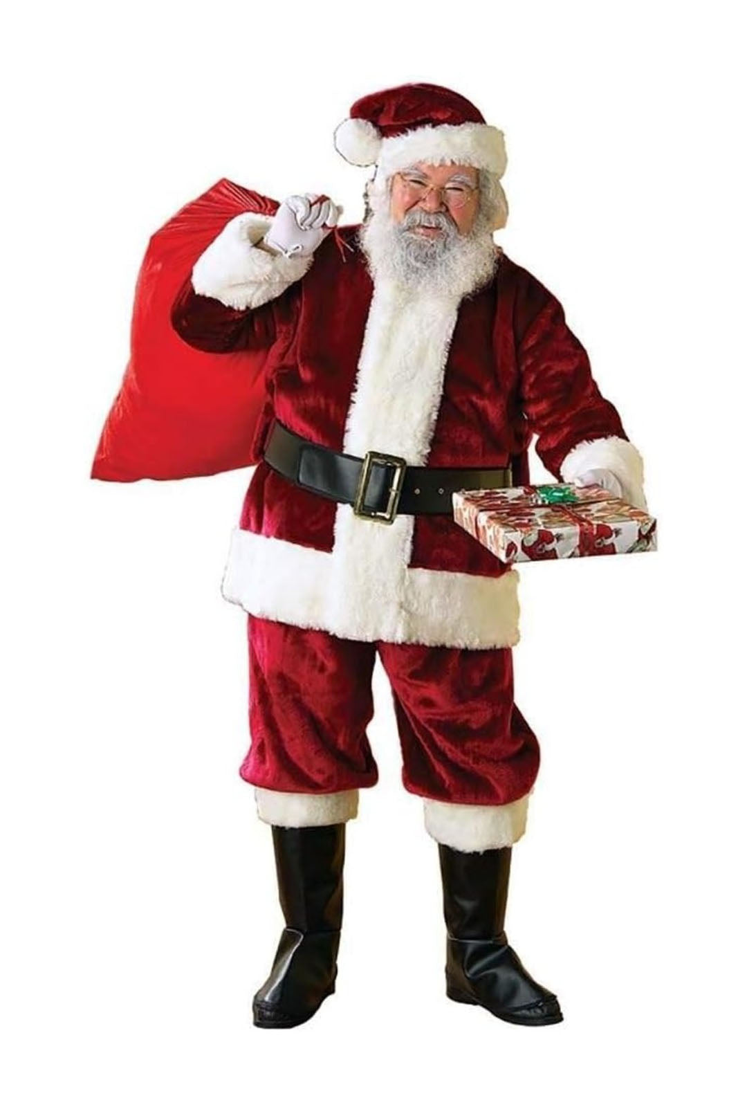 Deluxe Deep Red Santa Claus Costume